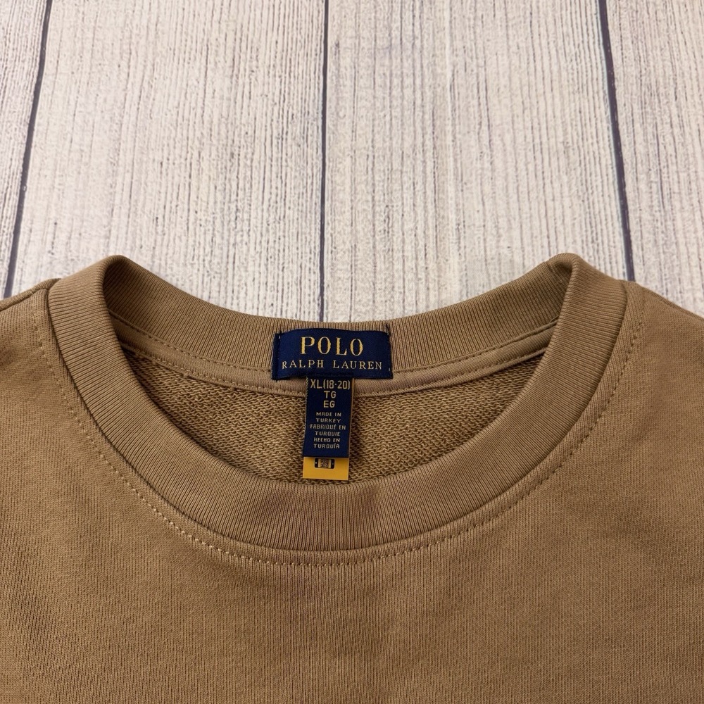 Polo by Ralph Lauren Kids Polo Bear Crewneck Sweatshirt - Olive with Red Bear - Picture 3 of 7